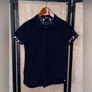 Denim & Flower Dark Blue Polka Dot Shirt